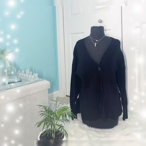 Black Ribbed Cardigan